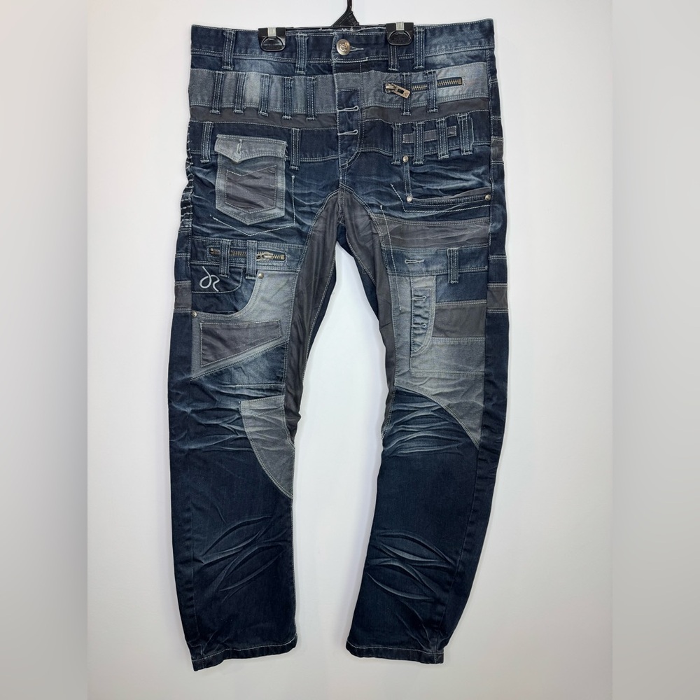 J Rag Industry famous patchwork streetwear  pockets multi denim size 38 JR3161
